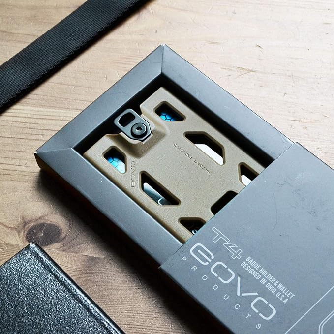 GOVO T4 Badge Holder No-Clip Version - Durable Polycarbonate ID Card Holder Holds 1 to 4 Cards