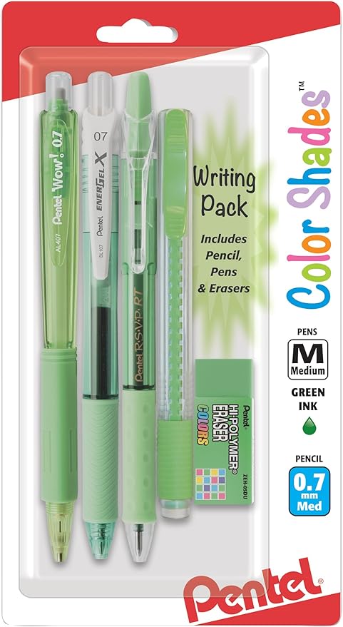 Pentel Color Shades Writing Pack - Pastel Light Green (BLBKALZBPK), Lime Green