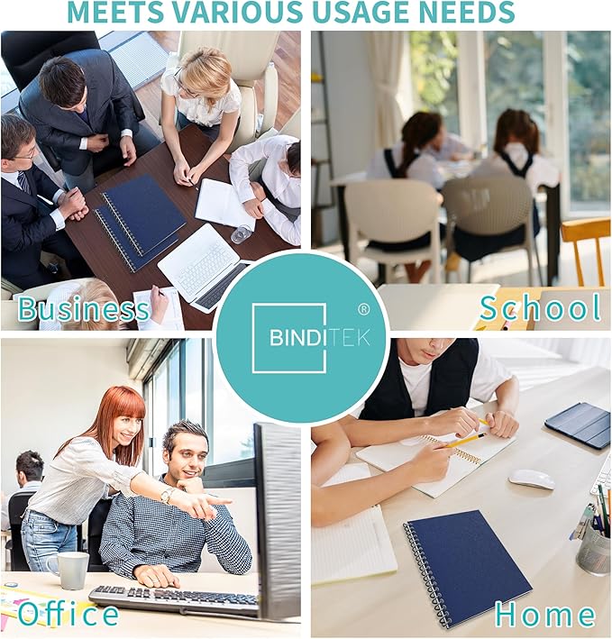 Binditek 50 Pack 12 Mil Sand-Textured Polycover, Midweight Binding Front and Back Covers, Lightly Textured Sand Finish, 8-1/2" x 11", Square Corners, Un-Punched, Navy, Office Supplies