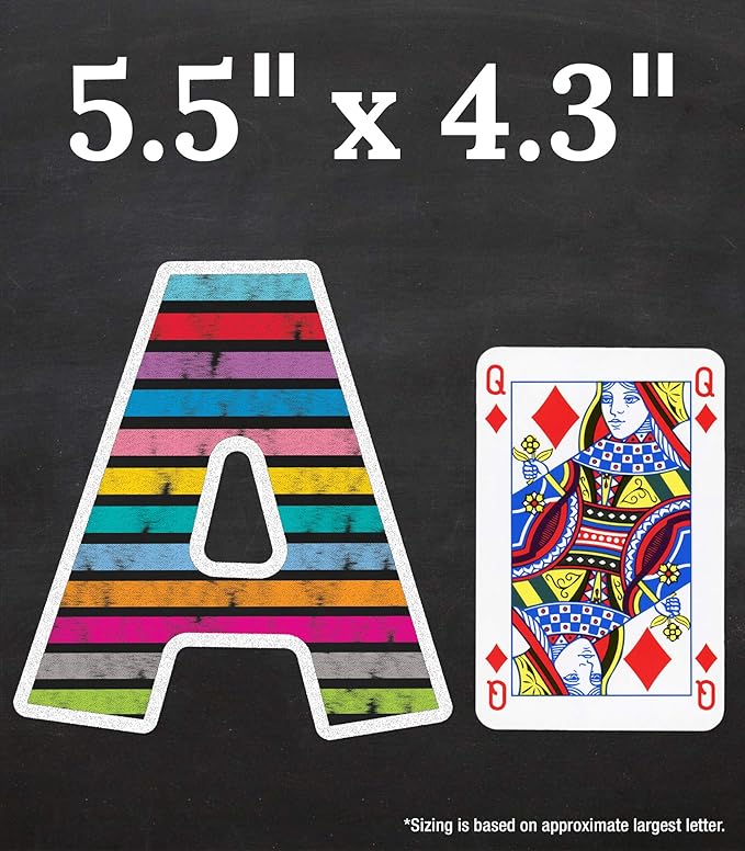 Carson Dellosa 76 Piece 4 Inch Colorful Chalkboard Bulletin Board Letters for Classroom, Uppercase Alphabet Letters, Numbers, Punctuation & Symbols, Cutout Letters for Bulletin Boards