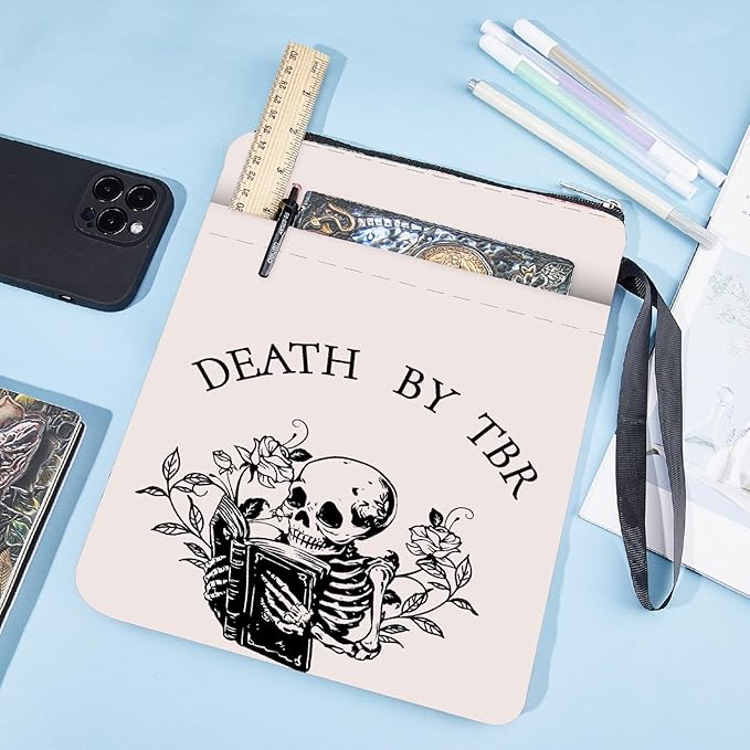 CRASPIRE Skeleton Book Sleeve Plant Book Protector Book Covers for Paperbacks Washable Fabric Cloth Book Cover with Zipper and Extra Sleeve Pocket for Book Lovers Classmate Gifts