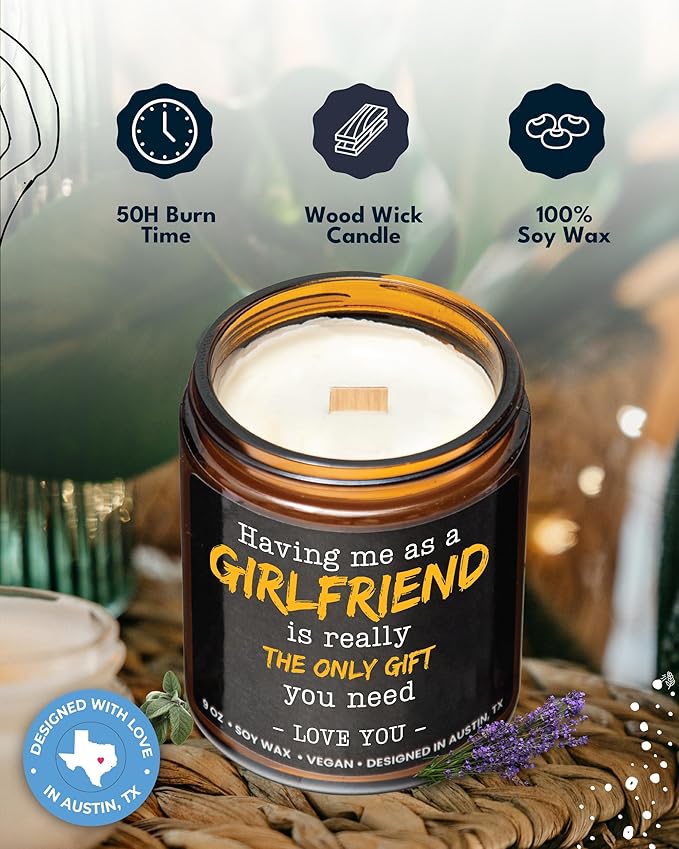 Funny Boyfriend Candle, Thoughtful Birthday Gifts for Boyfriend, Unique Sentimental Gift Ideas for Him from Girlfriend, Perfect Present for Birthday, Christmas, Special Occasions, Gift Ready