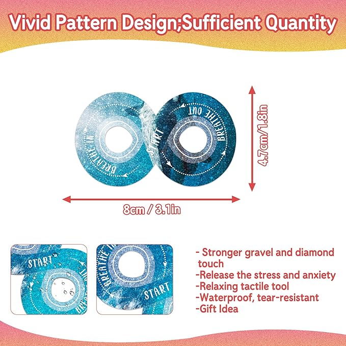 36Pcs Calm Strips for Anxiety Sensory Calm Strips Anti Stress Anxiety Relief Items Tactile Textured for Breathing Exercise Fidget Strips for Kids Teens Adults Home Classroom Supplies (Ocean)