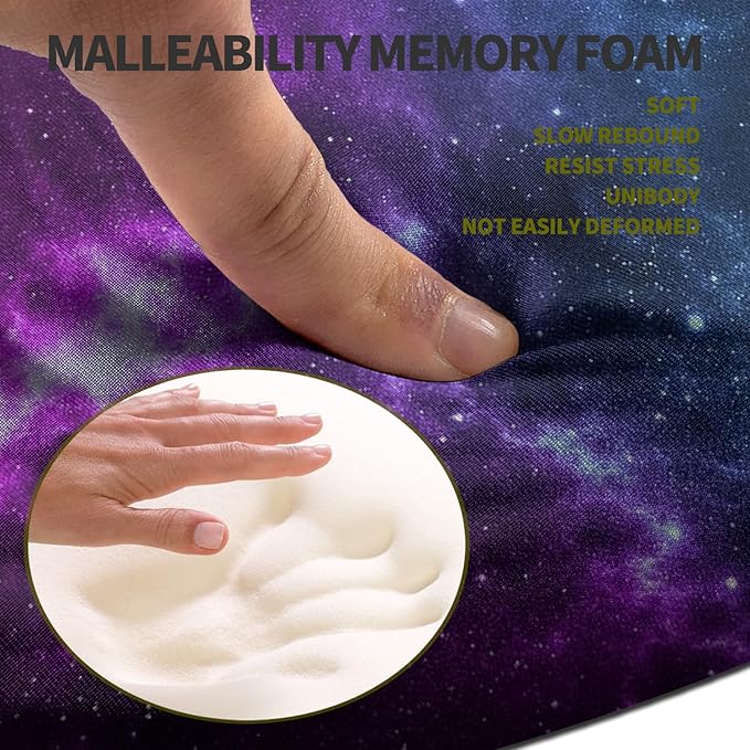 Hokafenle Ergonomic Mouse Pad Wrist Support, Terraced Slope Carpal Tunnel Wrist Pad for Mouse with Unibody Memory Foam, Wrist Rest Pain Relief Mousepad (Galaxy, 11.8x7.9 in)