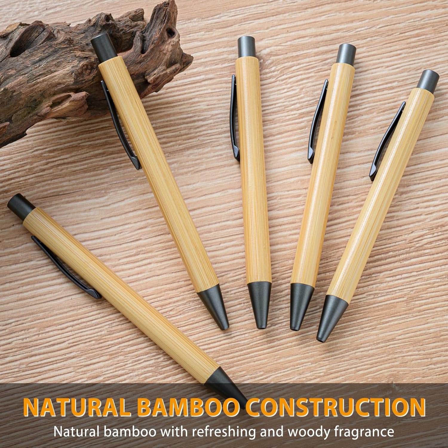 100pcs Bamboo Pens Bulk Wooden Bamboo Pens Engraving Wooden Ballpoint Pen Customizable Gift Pen Bulk