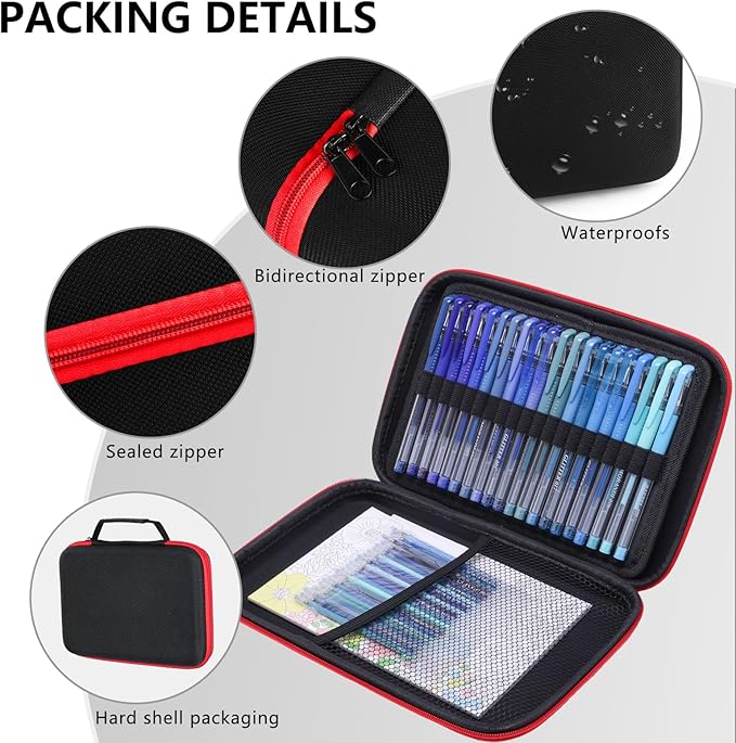 80 Pack Blue Drawing Pen Set,20 Color Double Tip Brush Pens 20 Color Gel Pens with 40 Refills for Adult Book Drawing Art Craft Kit