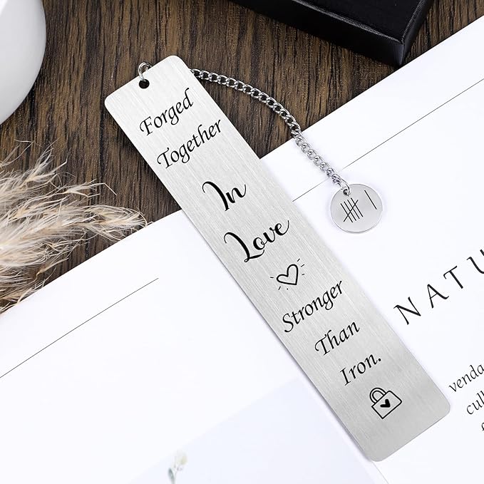 Metal Bookmark 6th Anniversary Gifts - Shejdgart Iron 6th Anniversary Gifts for Her Him Thanksgiving Christmas Valentine Day Gift for Men Women Best 6 Year Wedding Anniversary Gifts for Wife Husband