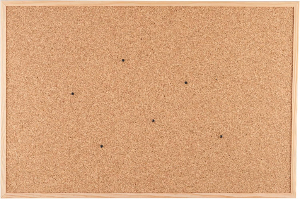 Go4Cork Framed Cork Bulletin Board - 35.4”x 23.6” | Premium Double-Sided Pine Frame Eco Cork Memoboard | Office, Home & Classroom Organization Decor | Pushpins & Set Up Accessories Included