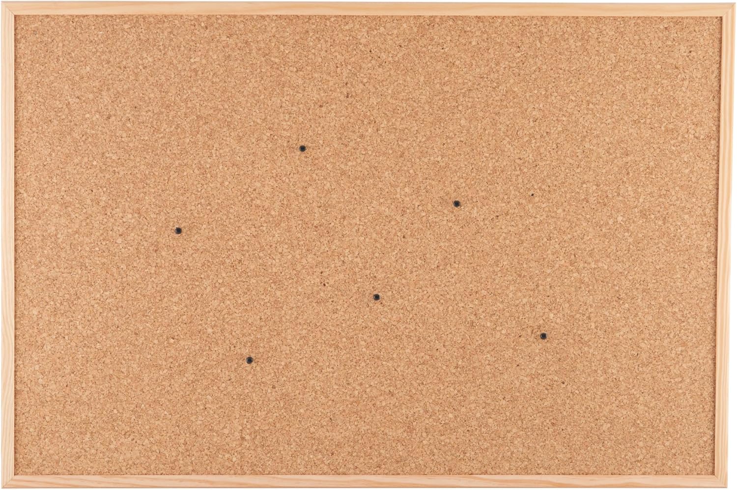 Go4Cork Framed Cork Bulletin Board - 23.6”x 15.7” | Premium Double-Sided Pine Frame Eco Cork Memoboard | Office, Home & Classroom Organization Decor | Pushpins & Set Up Accessories Included