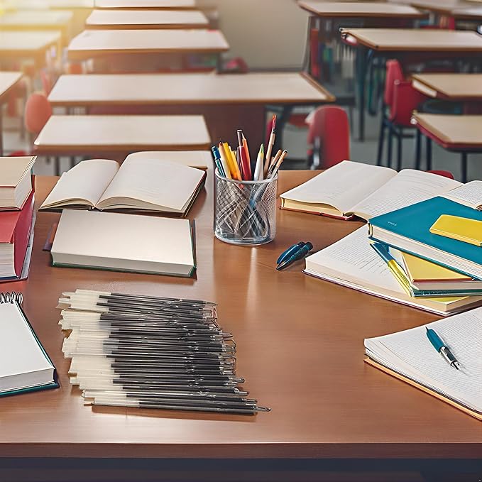 Retractable Ballpoint Pen Refills 30 Pieces 1mm, 4.2 Inch Blue Ink Refills Smooth Writing for Click Pens Journal Writing, School and Office Suppliers