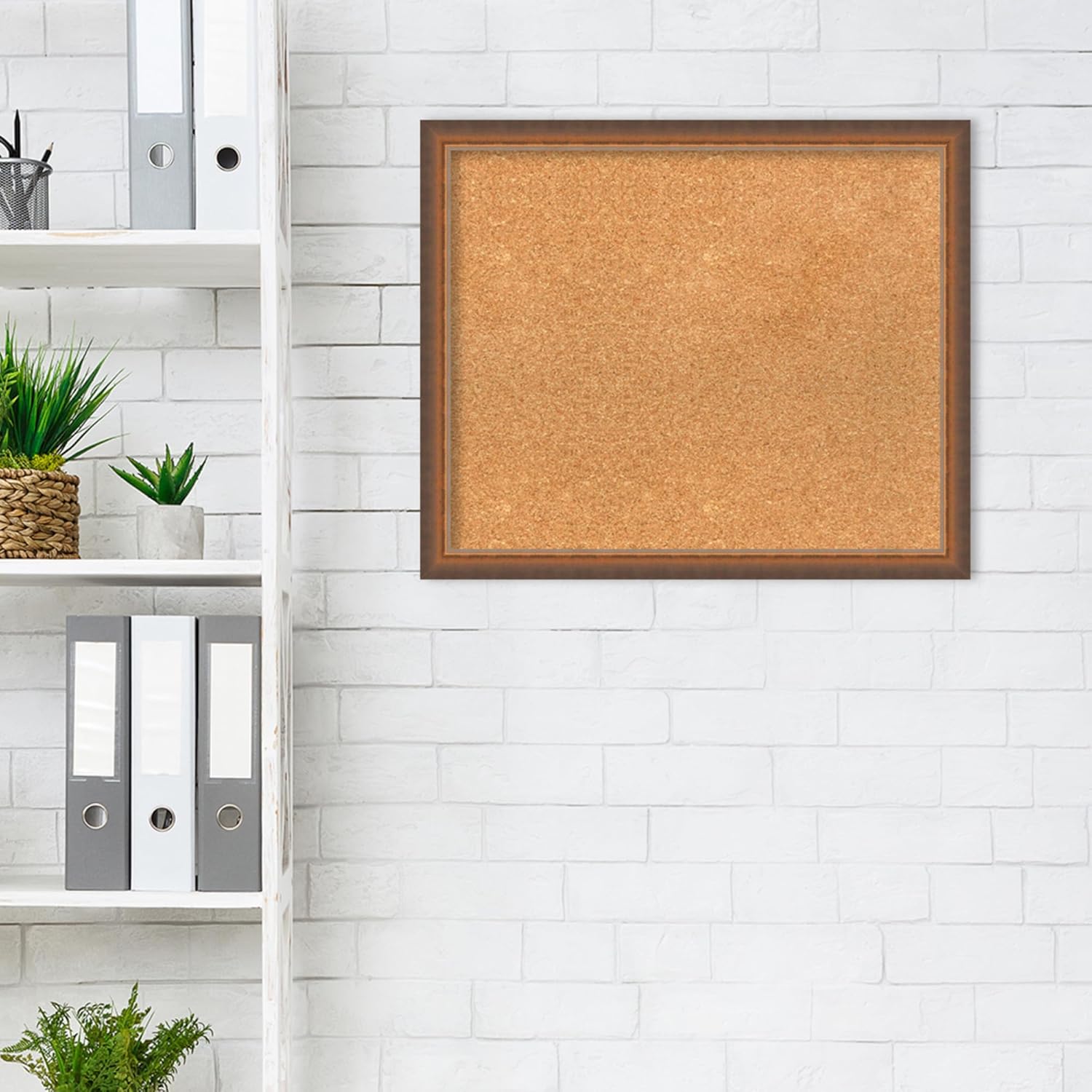 Amanti Art Natural Cork Board for Wall, 20x24 Vision Board with Bronze Frame, Medium Corkboard Office Decor for Home Organization, Modern Corkboard Pinboard to Display Items for Home Organization in