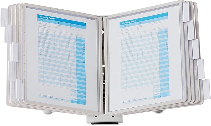 DURABLE Desktop Reference System, 10 Double-Sided Panels, Letter-Size, Gray, SHERPA Design (554210)
