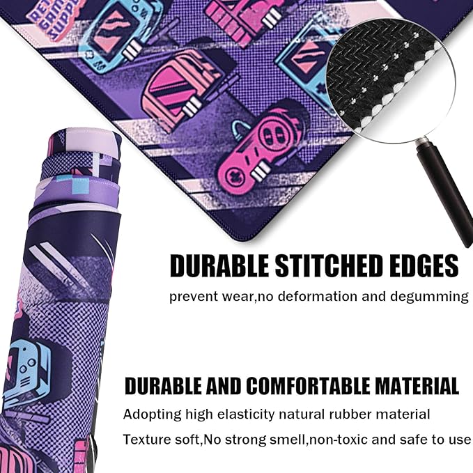 Japanese Comic Desk Mat Large Office Desk Pad, Gaming Mouse Pad, Big Mousepad PC Waterproof and Non-Slip, 31.5 x 15.7 Inches Large Mouse Mat Long Extended Mousepads for Office & Home Work