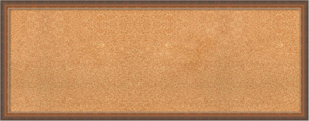 Amanti Art Natural Cork Board for Wall, 18x46 Vision Board with Bronze Frame, Oversize Corkboard Office Decor for Home Organization, Modern Corkboard Pinboard to Display Items for Home Organization