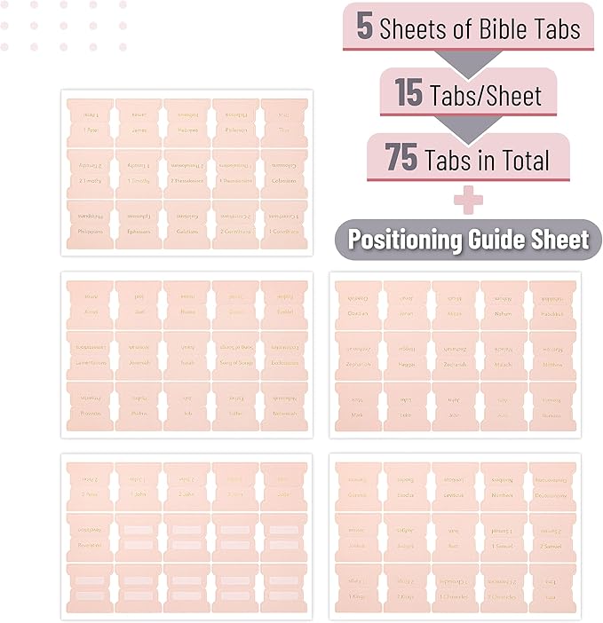 Mr. Pen- Bible Tabs, 75 Tabs, Metallic Gold Lettering, Laminated Bible Tabs for Women and Men, Bible Tabs for Study Bible, Bible Index Tabs, Bible Book Tabs, Bible Labels Tabs, Mr Pen Bible Tabs