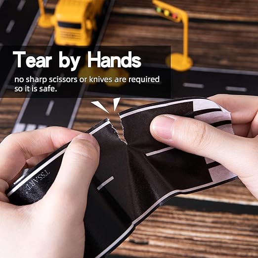 Roadway Tape - Black Residue Free Road Car Track Tape for Kids Birthday Party Racing Party Decoration - 2.4 Inch Wide 40 FT Long, 2Pack