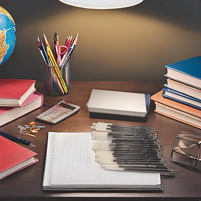 Retractable Ballpoint Pen Refills 30 Pieces 1mm, 4.2 Inch Black Ink Refills Smooth Writing for Click Pens Journal Writing, School and Office Suppliers