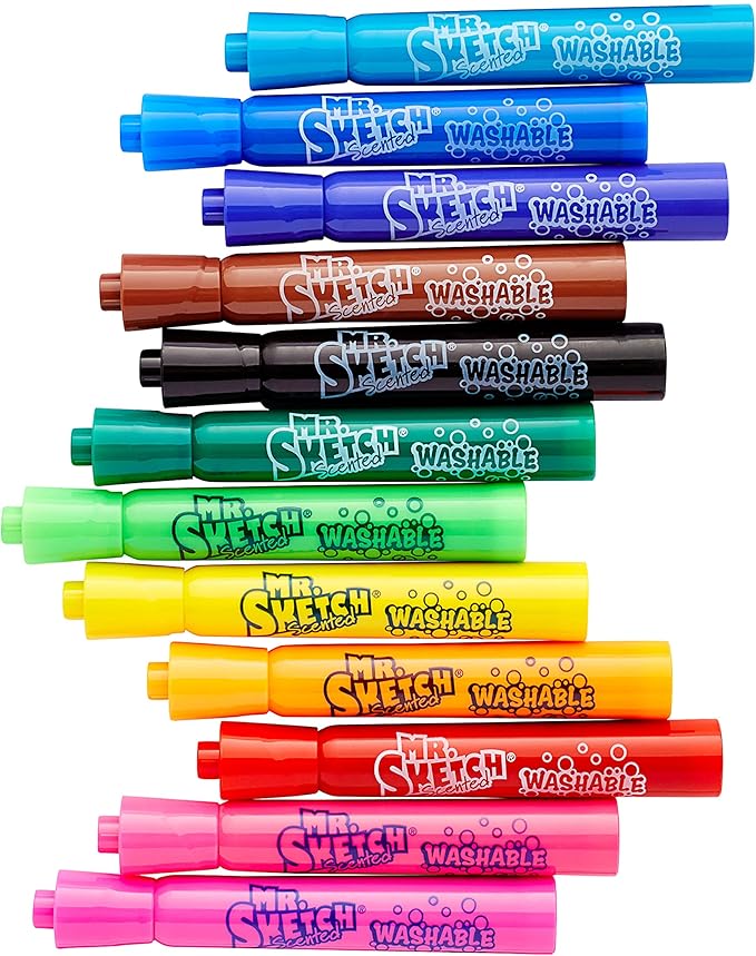 Mr. Sketch Scented Washable Markers, Chisel Tip Marker, Assorted Colors, 36 Count