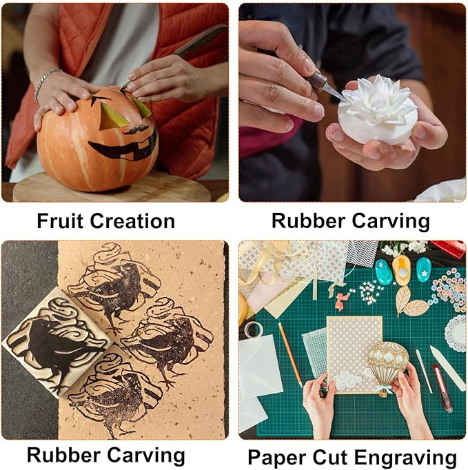 HARFINGTON (6" x 8") A5 Cutting Mat, Exacto Knife Precision Carving Craft Hobby Knife Kit for DIY Art Work Cutting, Hobby, Stencil, Scrapbooking, Pink