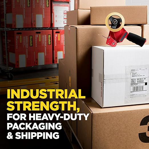 Scotch Greener Commercial Grade Shipping Packaging Tape, 1.88"x 49.2 yd, Great for Packing, Shipping & Moving, 6 Rolls (3750G-6)