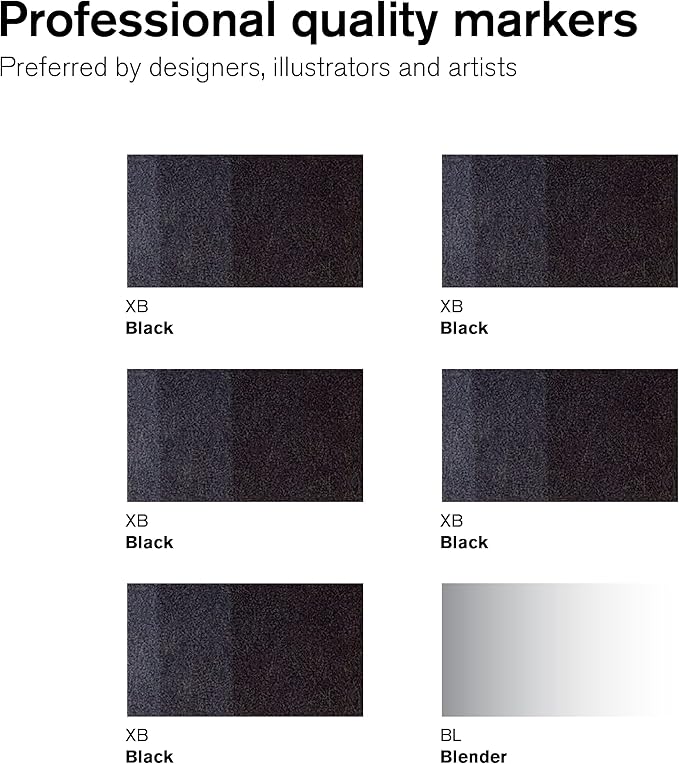 Winsor & Newton ProMarker Set, 6 Count, Blacks + Blender