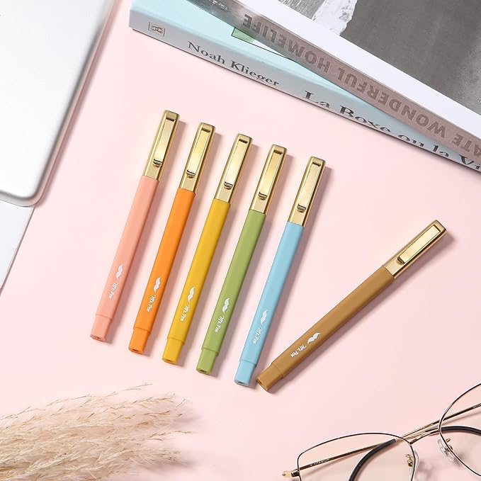 Mr. Pen- Aesthetic Highlighters and Pens No Bleed, 12 Pack, Pastel Color Bible Highlighters No Bleed, Black Ink Bible Pens, Highlighter Pens, No Bleed Highlighters for Bibles, Bible Pens