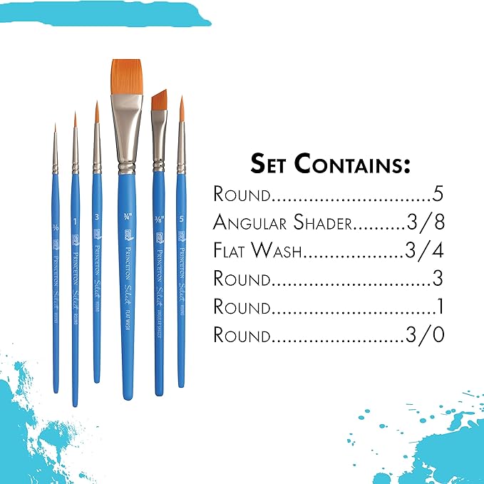 Princeton Select Artiste Paintbrush, Size 3/0, Blue