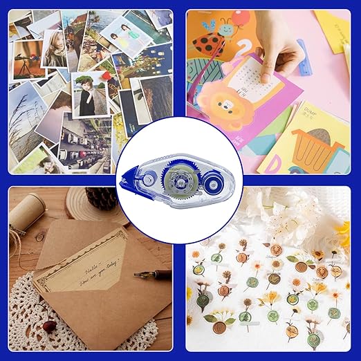 TAPE RUNNER - Double Sided Adhesive with Dispenser Roller Included - Acid Free, Sticky, Clear & Transparent - Ideal for Scrapbooking, Crafts & More - Mini (197 inches per Cartridge), 5 Cartridges