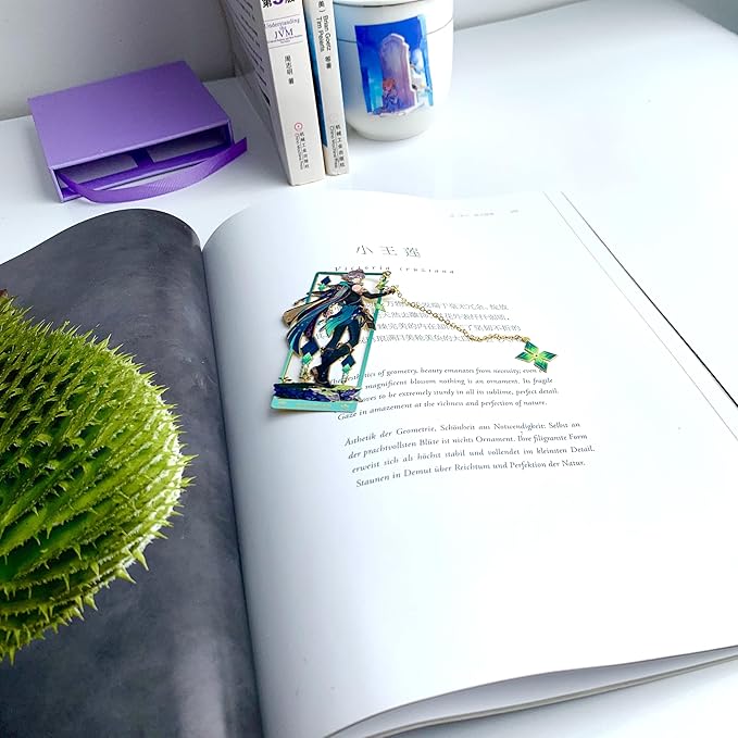 Genshin Impact Alhaitham Metal Bookmark - Anime Figure Merch with 3D Display Box - Birthday Gifts for Fans Friends Gamer Book Lovers - Zllada