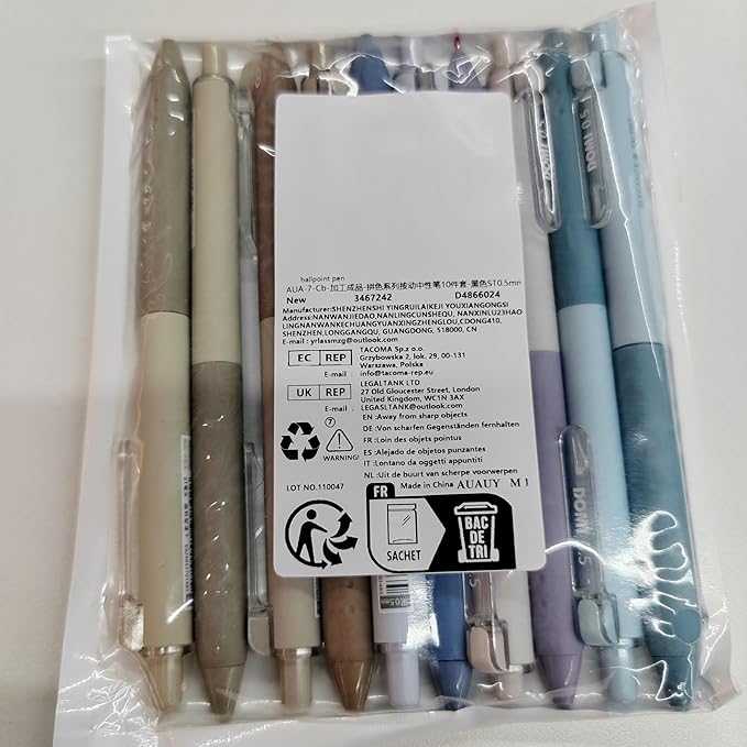 AUAUY 10Pcs Retractable Gel Ink Pens, Quick Dry Gel Ink Pen, Smooth Writing Pens, 0.5mm Black Ink Pens, Office School Supplies Gifts for Women & Men