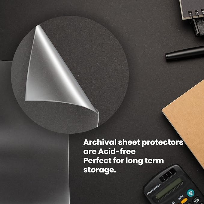 Performore 10 Pack of 8.5 x 14 Legal Size Heavyweight Clear Sheet Protectors, Plastic Legal Paper Sleeves, Clear Archival Quality, Long Sheet Protectors for Binders Documents