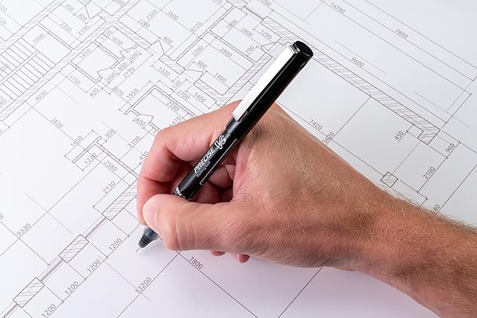 Pilot, Precise V5, Capped Liquid Ink Rolling Ball Pens, Extra Fine Point 0.5 mm, Black, Pack of 5