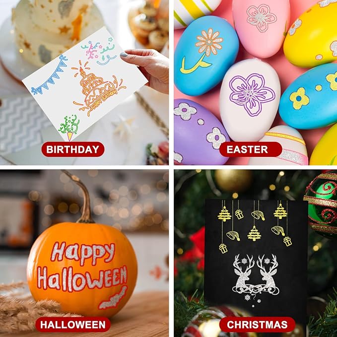 Shimmer Markers,18 Colors Outline Pens, Gold and Silver Double Line Outline Markers, Metallic Marker Glitter Pens Set for Art Crafts, Easter Basket Stuffers for Teens, Greeting Cards, DIY, Scrapbook