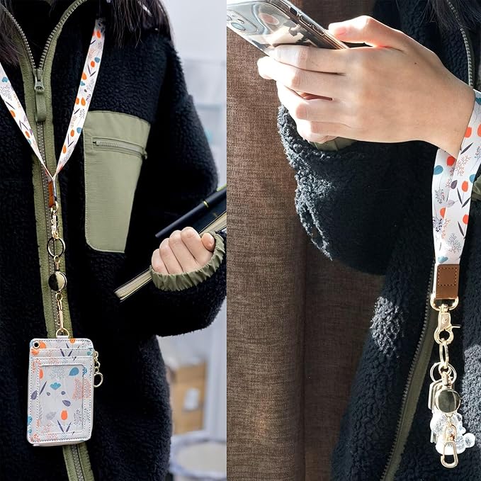 2 Pack Metal Retractable Badge Holder Reel with Key Ring Carabiner Key Chain Rings for Nurse,Teacher,Student,Office Workers (Silver,Black)