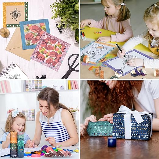 Mooker 36 Rolls Washi Tape Set - Decorative Adhesive Tape, Colored Masking Tape for DIY Crafts, Bullet Journaling, Gift Wrapping, Scrapbooking Supplies, Party Decorations and Arts