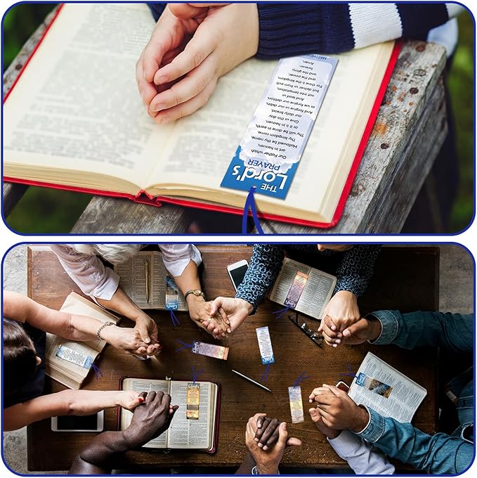 60 Pcs The Lord's Prayer Bookmark Religious Christian Bookmarks for Teens Men Women Church Home Party Favors