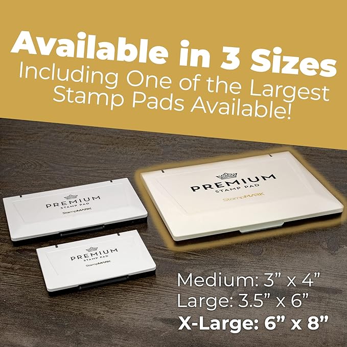 Premium Stamp Pad Extra Large Size 6" x 8" - for Traditional Rubber Stamps - Felt Pad Gray Color