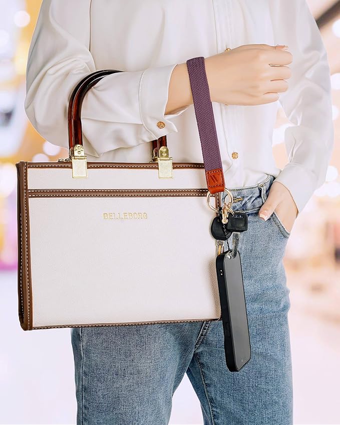 Wristlet Keychain for Women Stretchy Wrist Keychain Lanyard for Phone Case Wallet Id Card Badges (Smoke Violet)