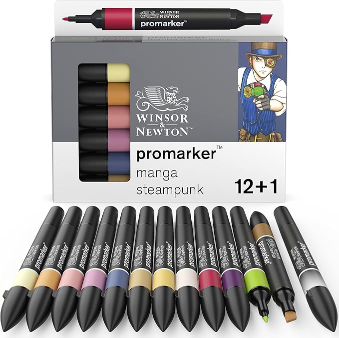 Winsor & Newton Promarker, Set of 12, Manga Steampunk