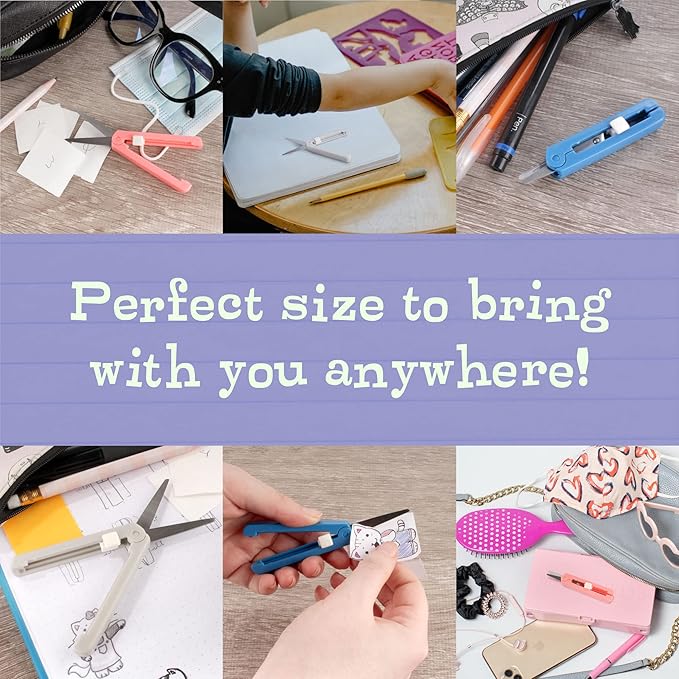 JubileeYarn Push Open Folding Safety Scissors - Grey - 2 Pairs