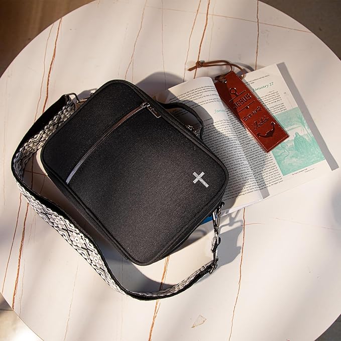 Montana West Bible Covers for Women Men with Leather Bookmark Carrying Book Case Church Bag Bible Protective with Zippered Pocket