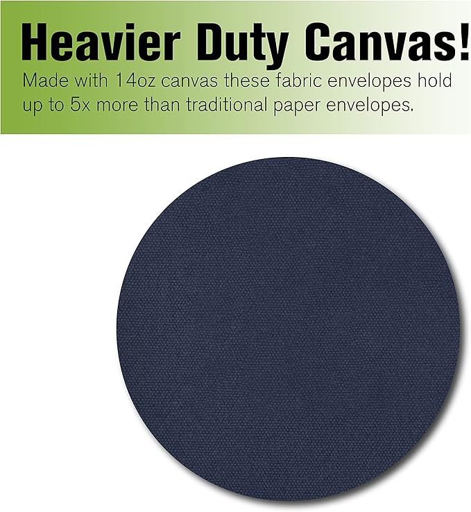 BankSupplies Canvas Interoffice Mailer, 14 oz. - 14W x 11H - Navy Blue - Transit Bag - Large Zipper Bag with Grommet - Use with Padlock or Zip Tie for Security - Interoffice Mail Bag