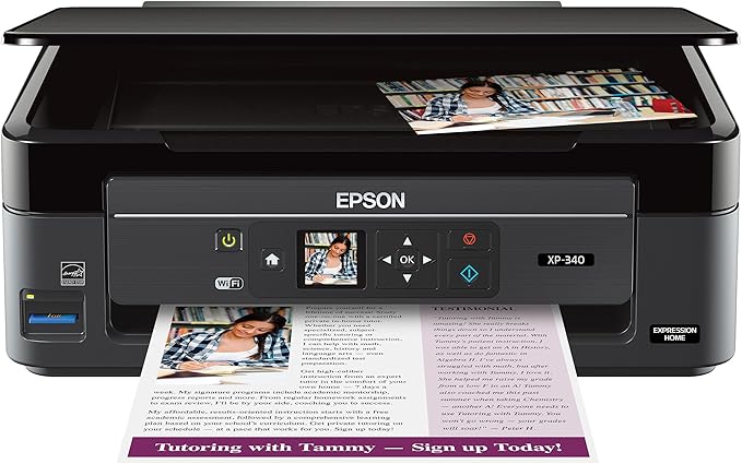 Epson Expression Home XP-340 Wireless Color Photo Printer with Scanner and Copier, Amazon Dash Replenishment Ready