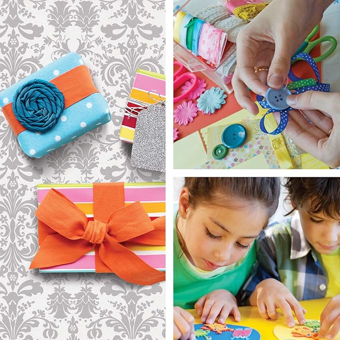 Glue Dots, Glue Squares Dot N' Go Dispenser, Double-Sided, 3/16", 450 Dots, Permanent, DIY Craft Glue Tape, Sticky Adhesive Glue Points, Liquid Hot Glue Alternative, Clear