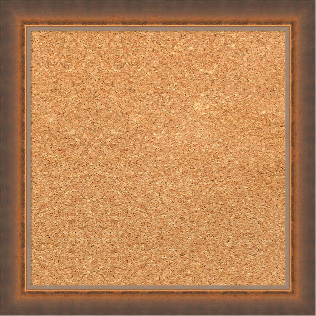 Amanti Art Natural Cork Board for Wall, 14x14 Vision Board with Bronze Frame, X-Small Corkboard Office Decor for Home Organization, Modern Corkboard Pinboard to Display Items for Home Organization in