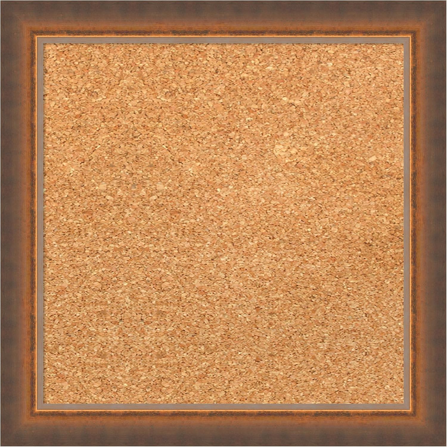 Amanti Art Natural Cork Board for Wall, 14x14 Vision Board with Bronze Frame, X-Small Corkboard Office Decor for Home Organization, Modern Corkboard Pinboard to Display Items for Home Organization in