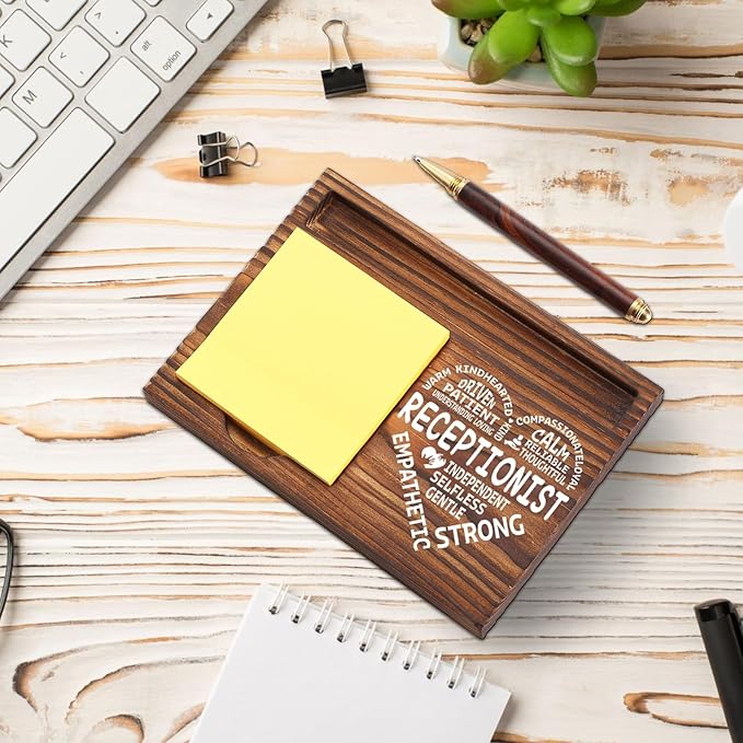 Receptionist Appreciation Gifts, Thank You Gifts for Receptionist School Secretary Office Assistant Front Desk Admin, Administrative Assistant, Secretary Desk Self-Stick Note Pad Holders TZP04
