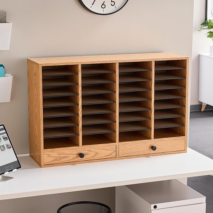 Safco, SAF9494MO, Adjustable Compartment Literature Organizers, 1 Each, Oak