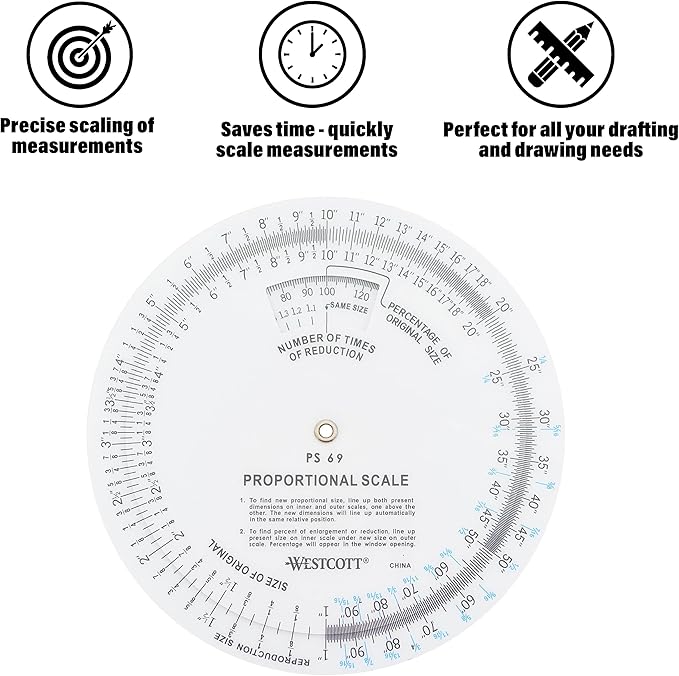 Westcott 5" Proportional Scale, White (PS-69)
