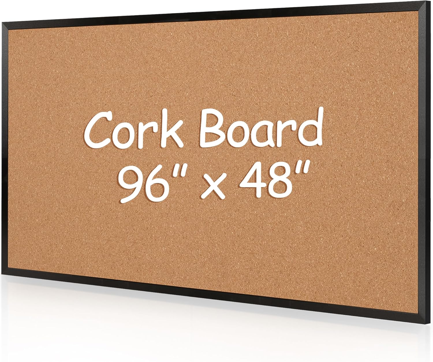 Board2by Extra Large Cork Bulletin Board 96" X 48", Black Wood Framed 8'x4' Corkboard for Wall, Wall Mounted Notice Pin Board with 18 Push Pins for School, Home & Office